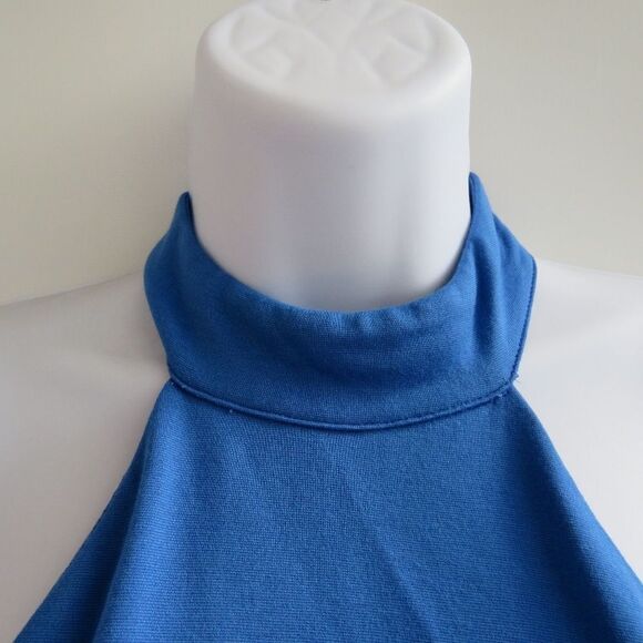 NBD Revolve Womens Small Choker Halter Cutout Racer Cobalt Blue Nite Out Dress - Picture 12 of 16